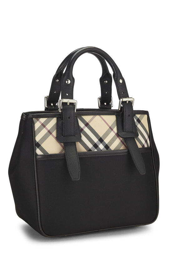 Black Nylon Satchel Handbag, , large image number 1