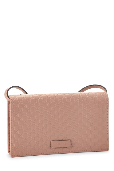 Pink Microguccissima Leather Wallet On Chain (WOC), , large
