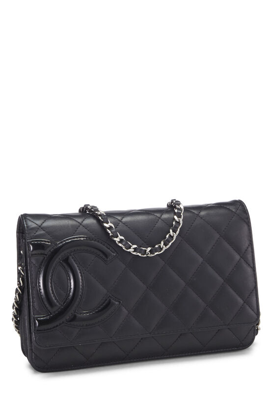 Black Quilted Calfskin Cambon Wallet on Chain (WOC), , large image number 3