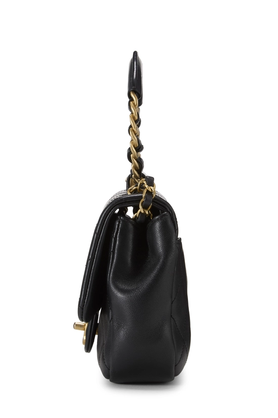 Black Quilted Lambskin In The Loop Handle Flap Bag Small, , large image number 2