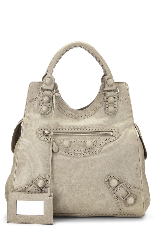 Grey Agneau Giant Brogues Folder Bag, , large image number 0