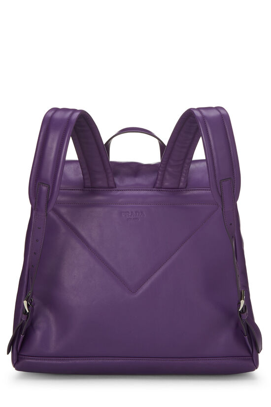 Purple Calfskin Triangle Flap Backpack, , large image number 5