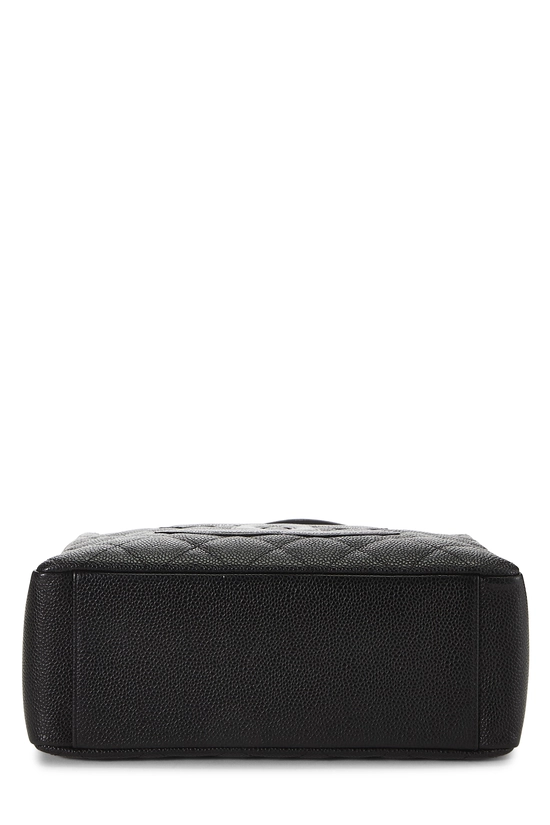 Black Quilted Caviar Petite Shopping Tote (PST), , large image number 4