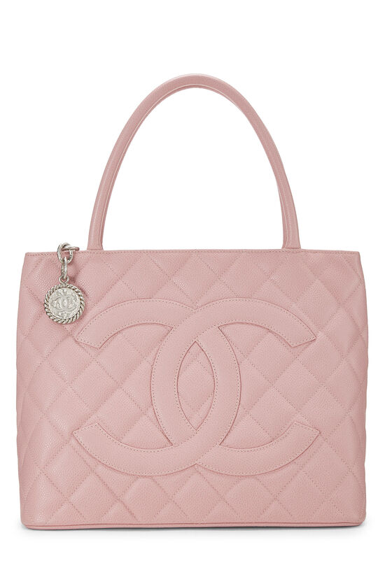Pink Quilted Caviar Medallion Tote, , large image number 0