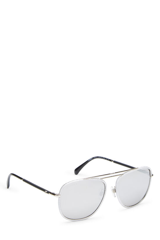 Silver Metal Aviator Sunglasses 4230-Q, , large image number 1
