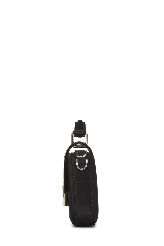 Black Satin Baguette Phone Pouch, , large image number 2