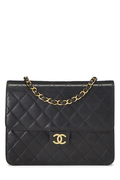 Black Quilted Lambskin Ex Flap Small