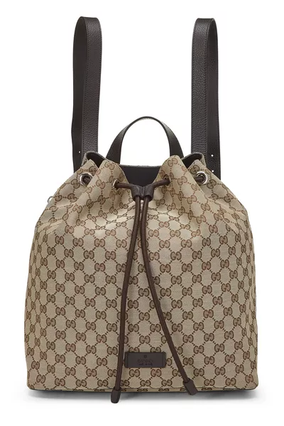 Gucci Brown Original GG Canvas Drawstring Backpack