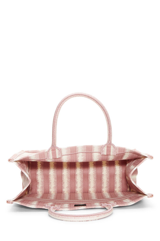 Pink Striped Canvas Book Tote Large, , large image number 5