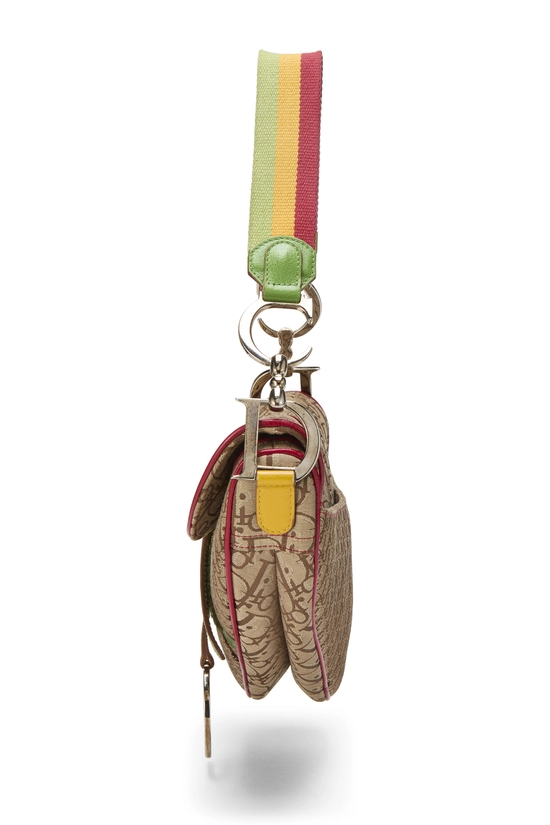 Multicolor Trotter Canvas Rasta Saddle Bag, , large image number 2