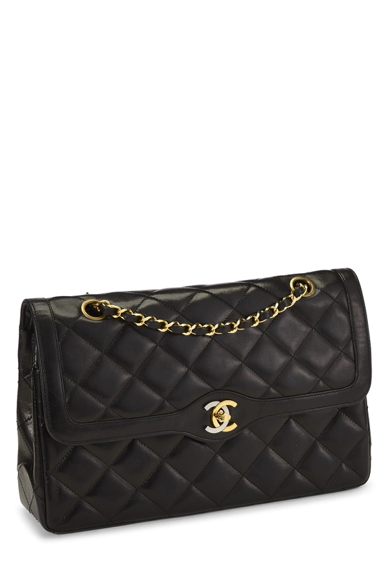 Black Quilted Lambskin Paris Limited Double Flap, , large image number 1