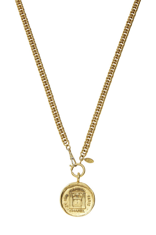 Gold Medallion Long Necklace, , large image number 1
