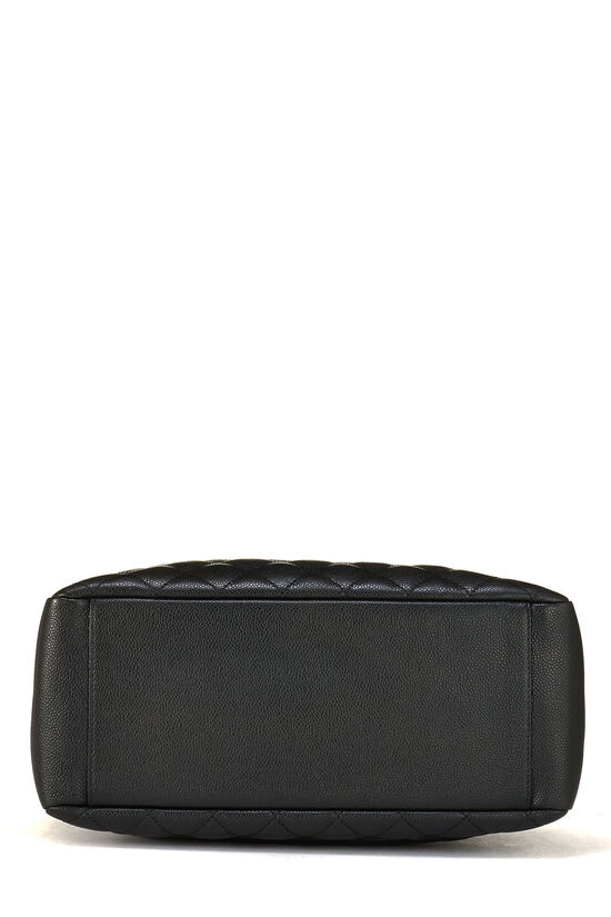 Black Quilted Caviar Grand Shopping Tote (GST), , large image number 4