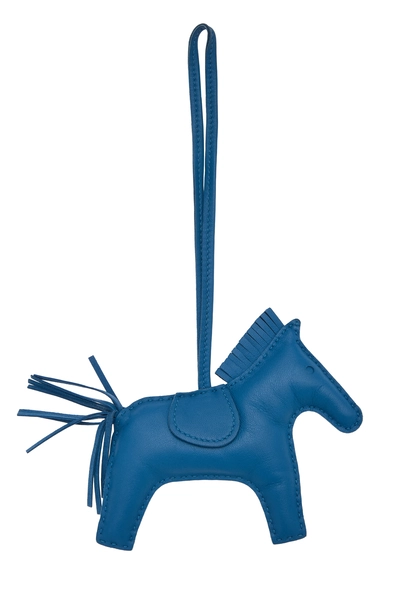 Blue Zanzibar Milo Leather Rodeo Bag Charm MM, , large