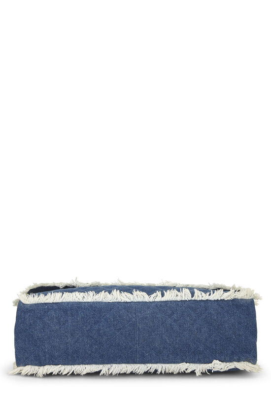 Blue Quilted Denim Half Flap Maxi, , large image number 4
