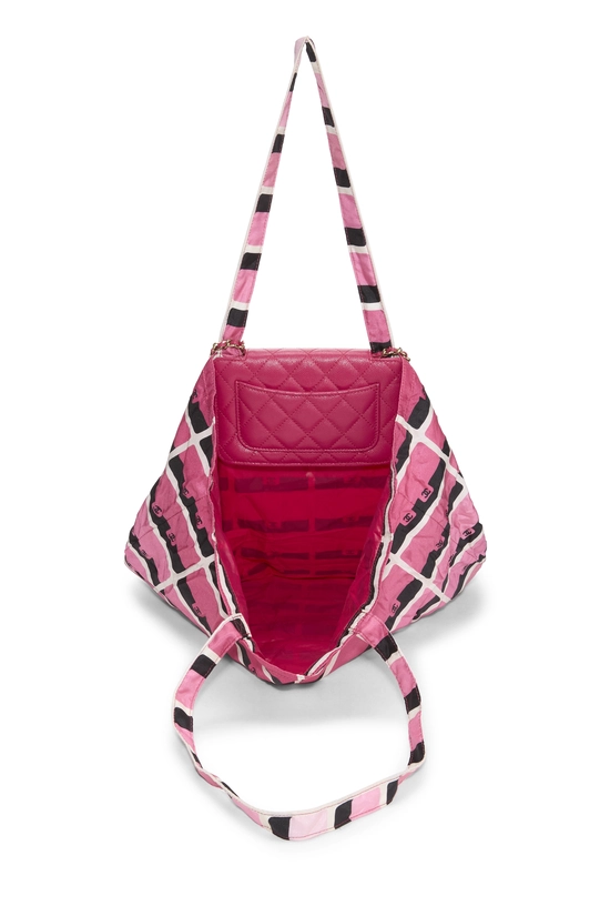 Pink Nylon Foldable Tote, , large image number 5