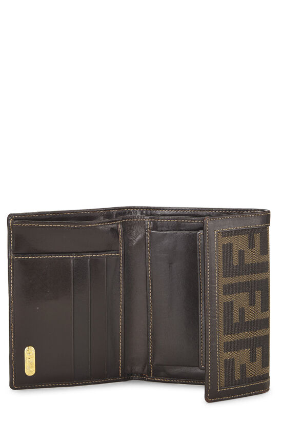 Brown Zucca Canvas Compact Wallet, , large image number 3