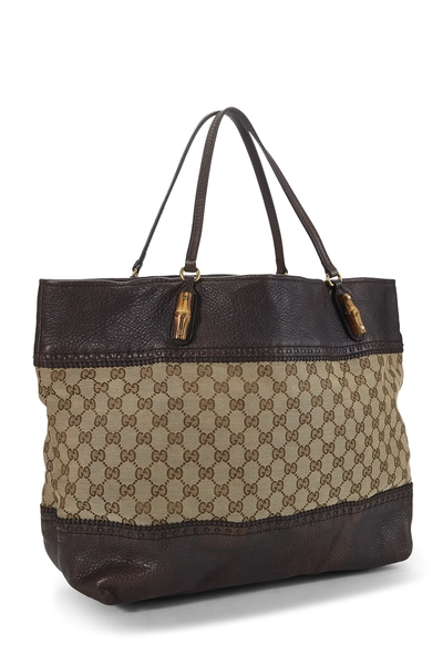 Brown Original GG Canvas Laid Back Crafty Tote Large, , large