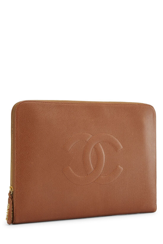 Brown Caviar 'CC' Document Holder, , large image number 1
