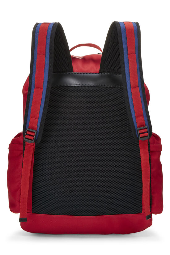 Red Techno Canvas Web Backpack, , large image number 3