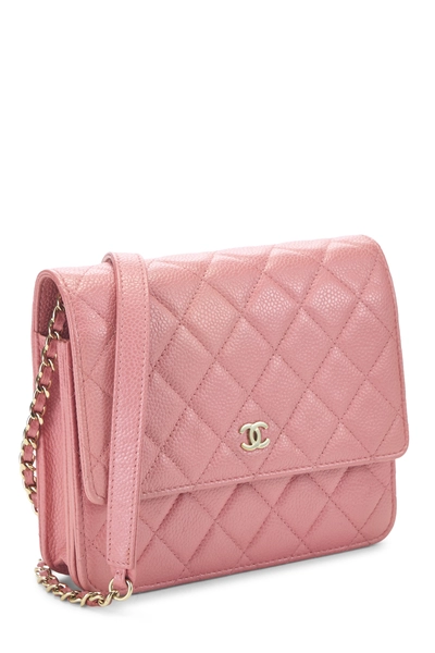Chanel Pink Caviar Square Wallet on Chain (WOC) — photo 2
