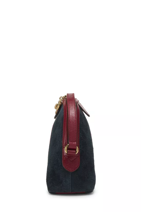 Navy Suede Ophidia Shoulder Bag Small, , large image number 2