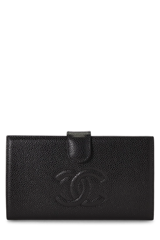 Pre-Owned Black Caviar Timeless Classic Long Wallet Q6A1O30FKB02J