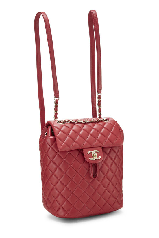 Sold at Auction: Chanel Red Quilted Leather Urban Spirit Small Backpack