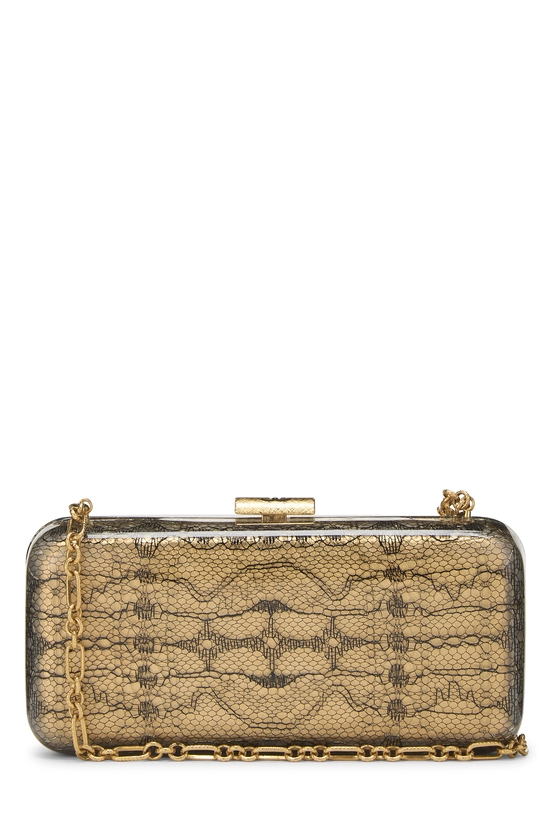 Gold Acrylic Lace Minaudi&egrave;re, , large image number 3