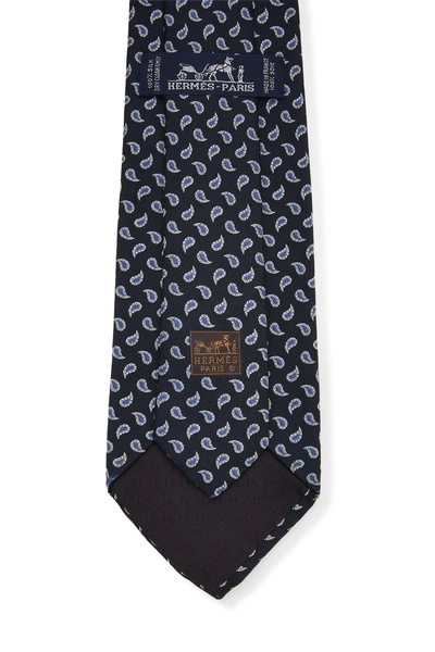 Navy Silk Tie, , large