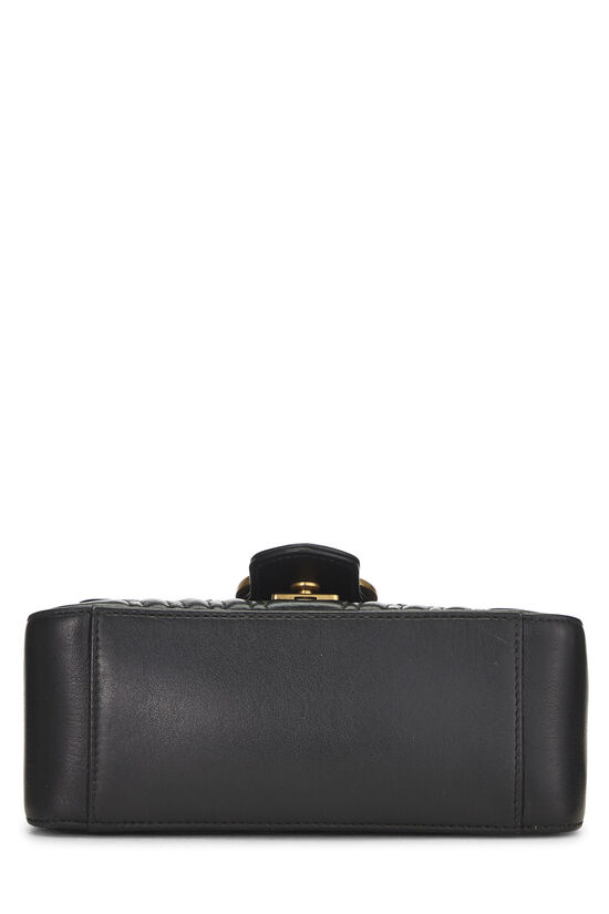 Black Leather Torchon GG Marmont Top Handle Flap Bag Mini, , large image number 4