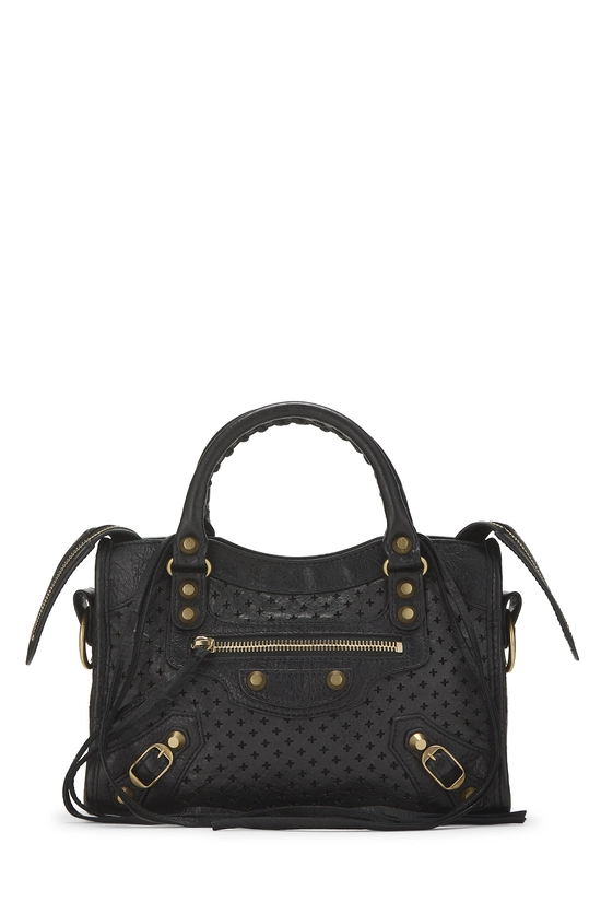 Black Perforated Calfskin Classic City Mini, , large image number 0