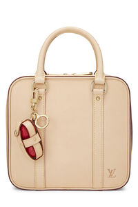 Louis Vuitton Gold & Beige Enamel Fleur De Monogram Bag Charm Chain  QJA2R617IB011