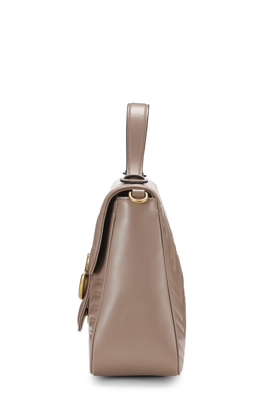 Beige Leather GG Marmont Top Handle Bag Medium, , large image number 3
