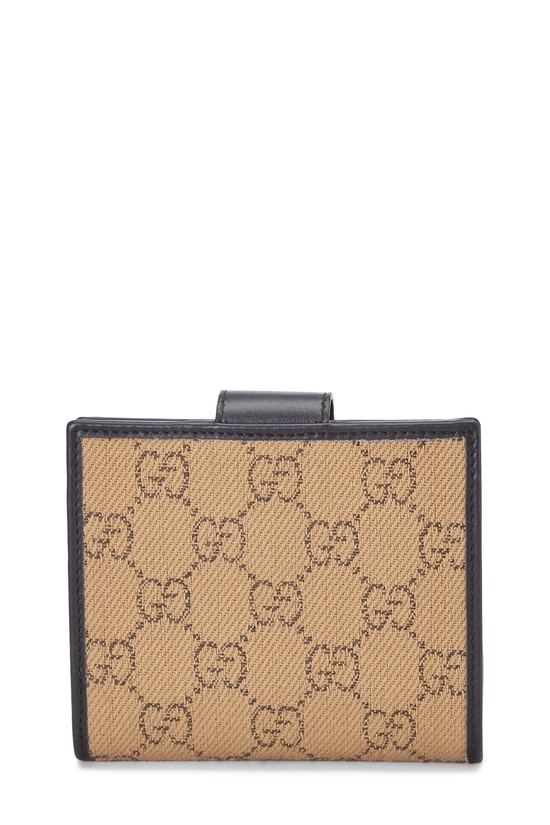 Beige GG Canvas Compact Wallet, , large image number 2