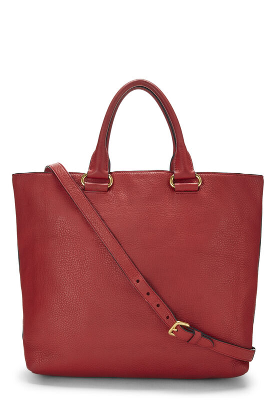 Red Quilted Caviar Business Affinity Shopping Tote Large