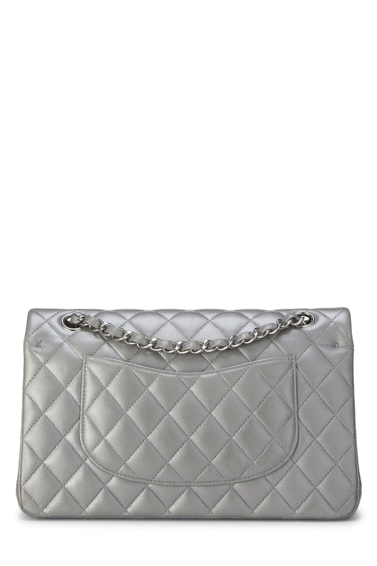 Silver Quilted Lambskin Classic Double Flap Medium, , large image number 3