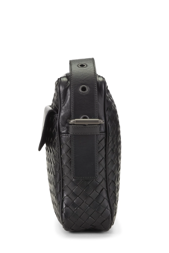 Black Intrecciato Leather Crossbody, , large image number 2