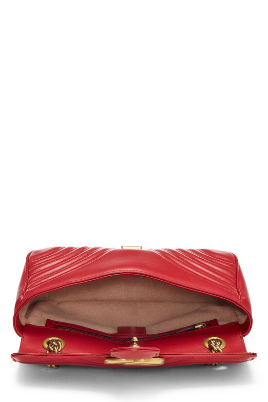 Red Matelasse Leather GG Marmont Shoulder Bag , , large image number 6
