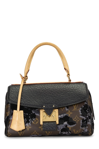 Louis Vuitton Black Monogram Fleur de Jais Carrousel Bag