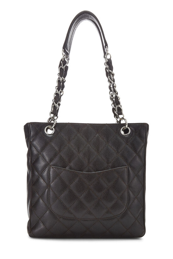 Brown Quilted Caviar Petite Shopping Tote (PST) , , large image number 3