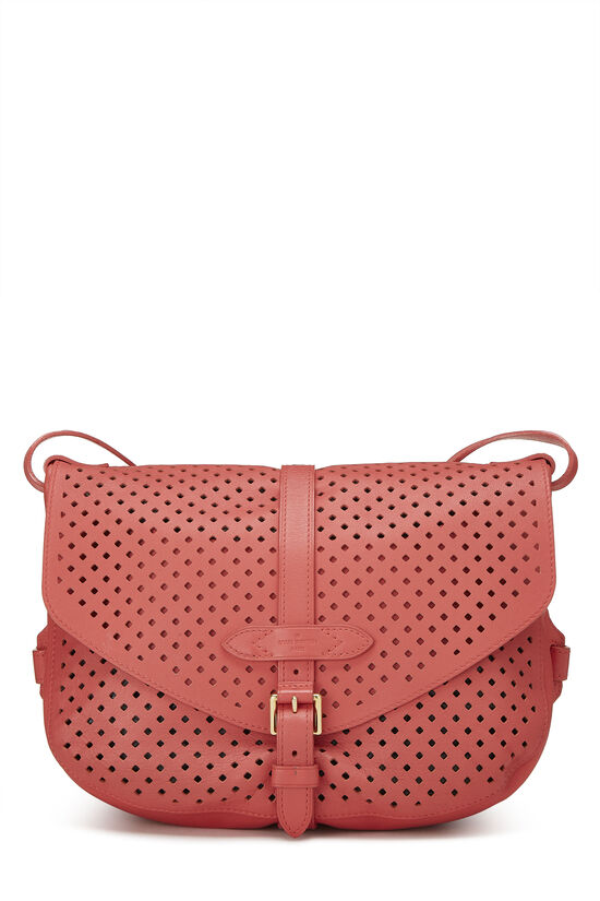 Pink Perforated Leather Saumur 30, , large image number 0