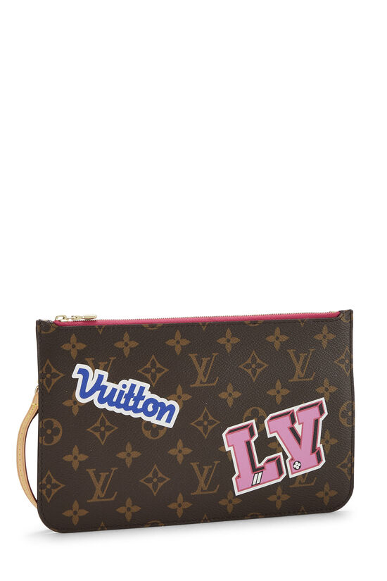 Louis Vuitton Pink Monogram Canvas Stickers Neverfull Pouch MM NM