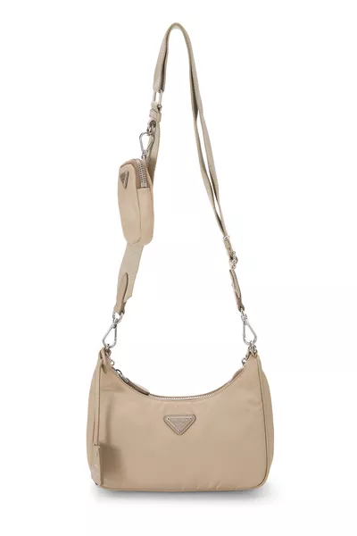 Beige Tessuto Re-Edition 2005 Hobo Mini