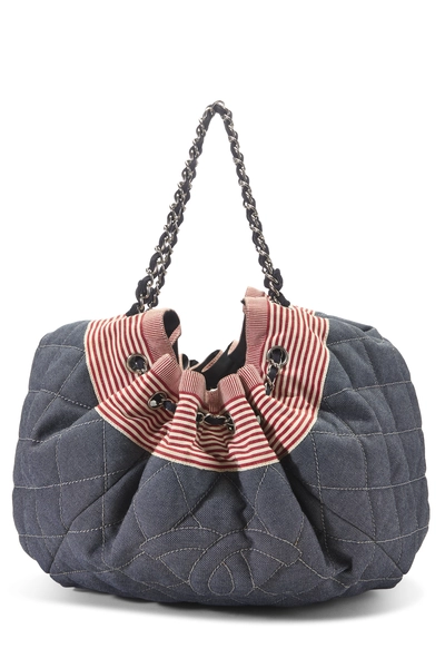 Chanel Navy Denim Coco Cabas Spirit Large