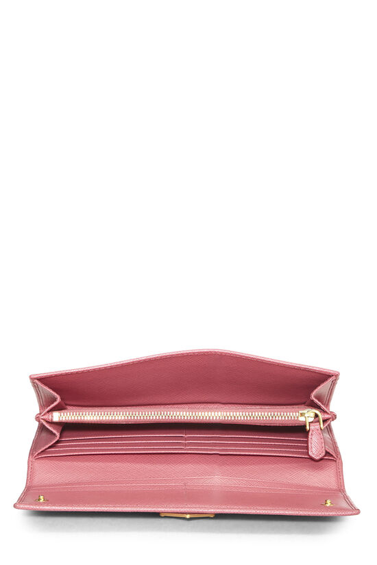 Pink Saffiano Continental Wallet, , large image number 3