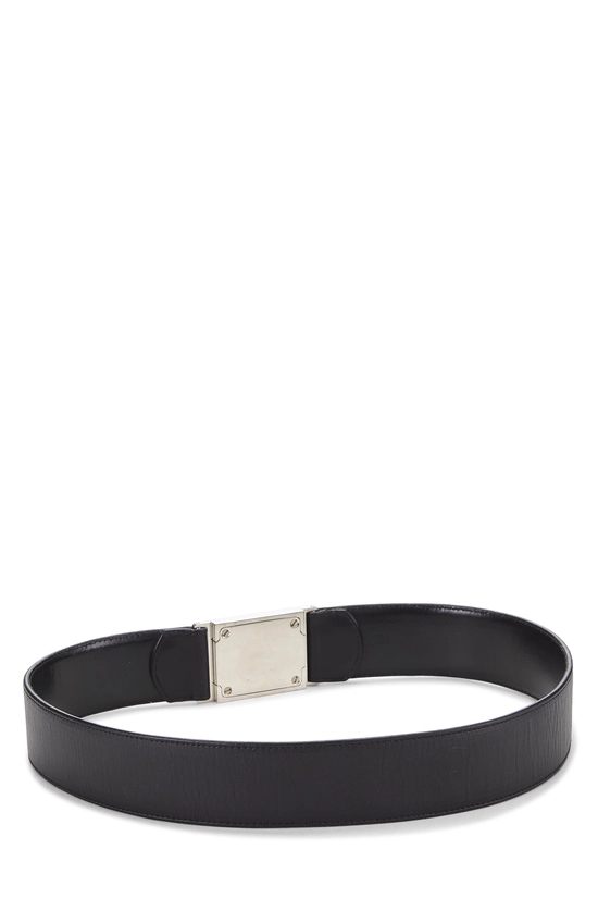 Black Calfskin Logo Buckles Belt 75/30, , large image number 2