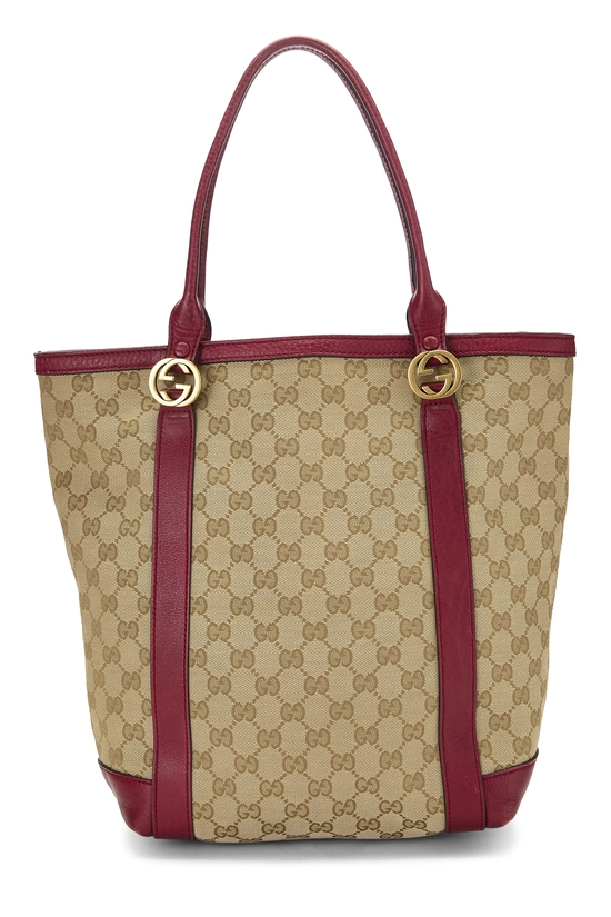 Red Original GG Canvas Interlocking Vertical Tote Small, , large image number 0