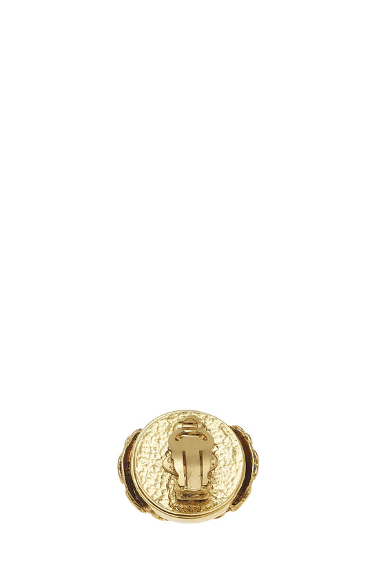Gold Interlocking 'CC' Round Earring, , large image number 1