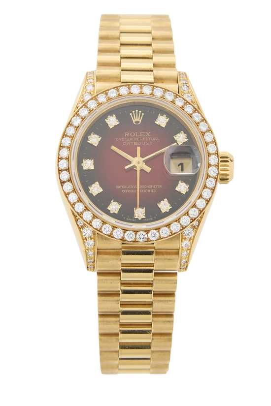 Red Vignette Dial Diamond with Diamond Bezel and Lugs Datejust 69158 26mm, , large image number 0